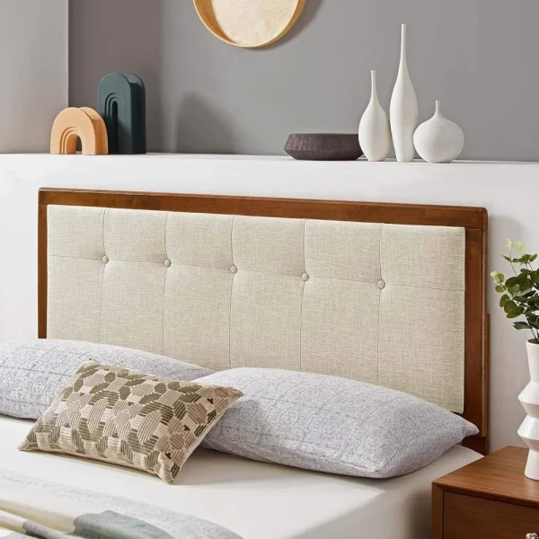 Draper Tufted Full Fabric and Wood Headboard